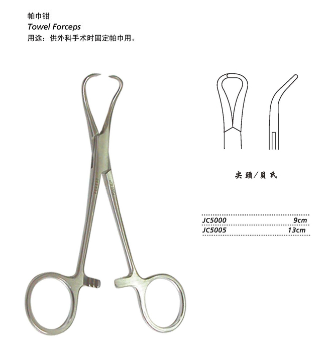 金钟帕巾钳尖头