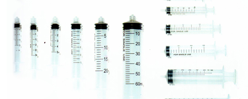 无菌注射器1ml  完全进口原料:外套透明,便于观察,刻度油墨附着力强